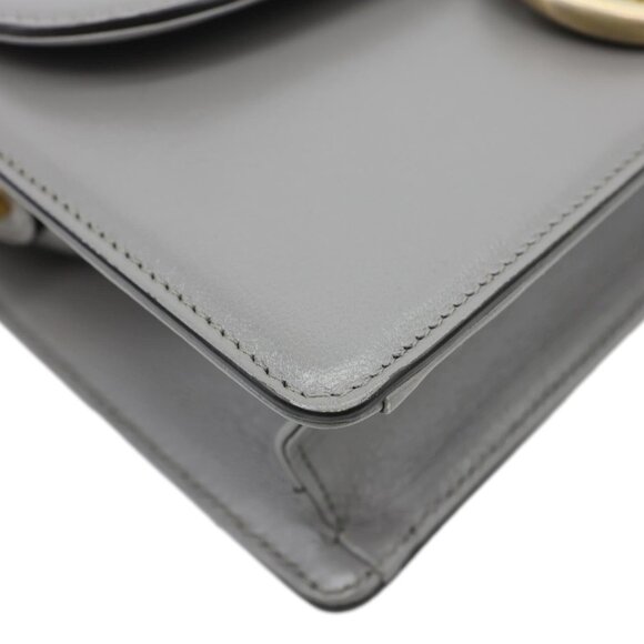 Gucci  GG Ring Leather Shoulder Bag Light Grey 589474 - Picture 6 of 15